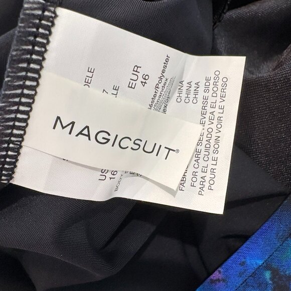 Magicsuit by Miraclesuit Aubrey Peaceout Swimsuit 1-PC Black Multi Size 16 NEW - Picture 8 of 9